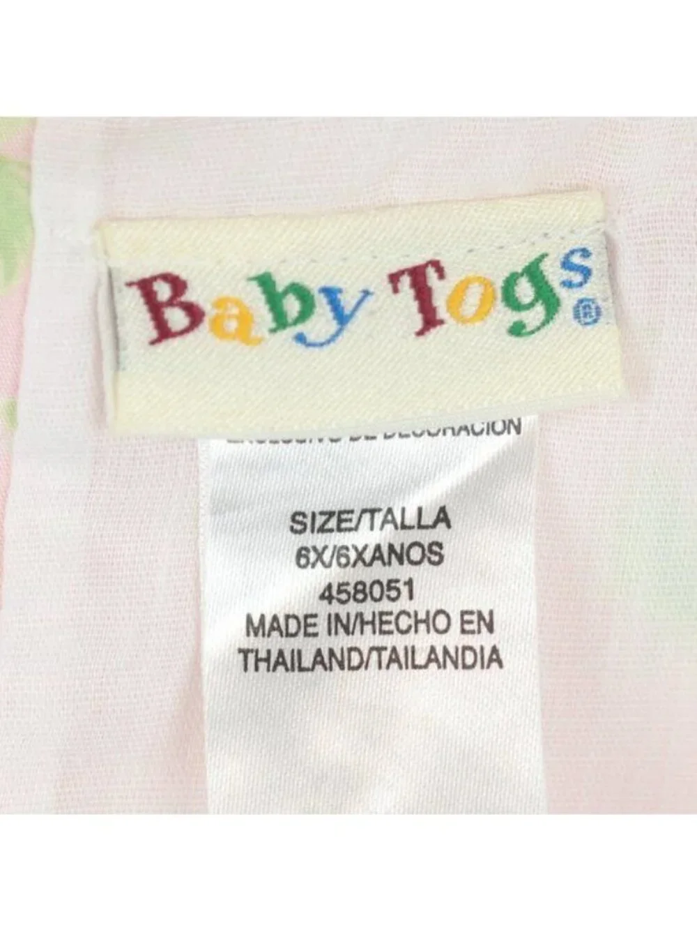 Baby Togs Vintage Girls Size 6X Pink Floral Woven Cotton Sleeveless Sun Dress